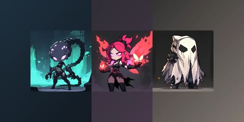 Cute Dark Fantasy Game Characters generated by undefined