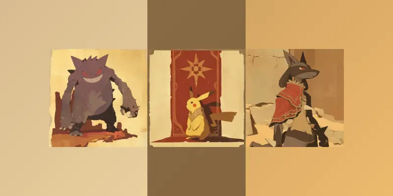 Dark Beige Pokemon Illustration generated by undefined