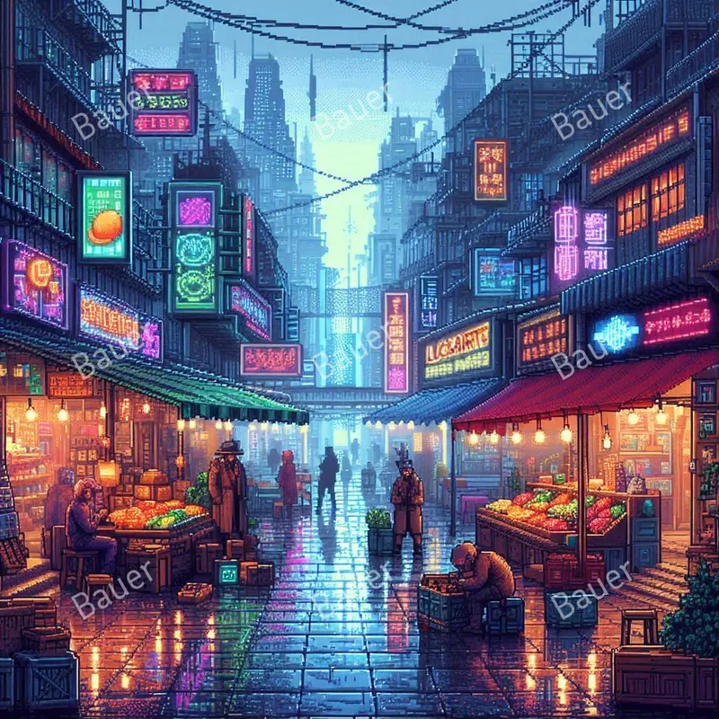 Cyberpunk Pixel Art Adventures