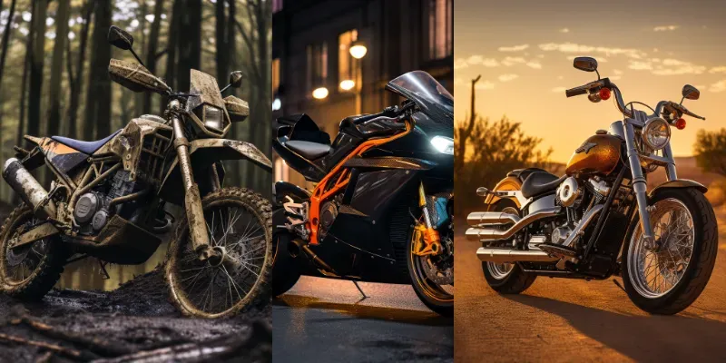 Any Ulrarealistic Motor Bike Photographs generated by undefined