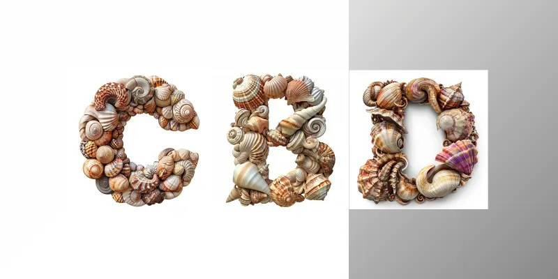 Alphabet Text Shells Letters And Numbers generated by undefined