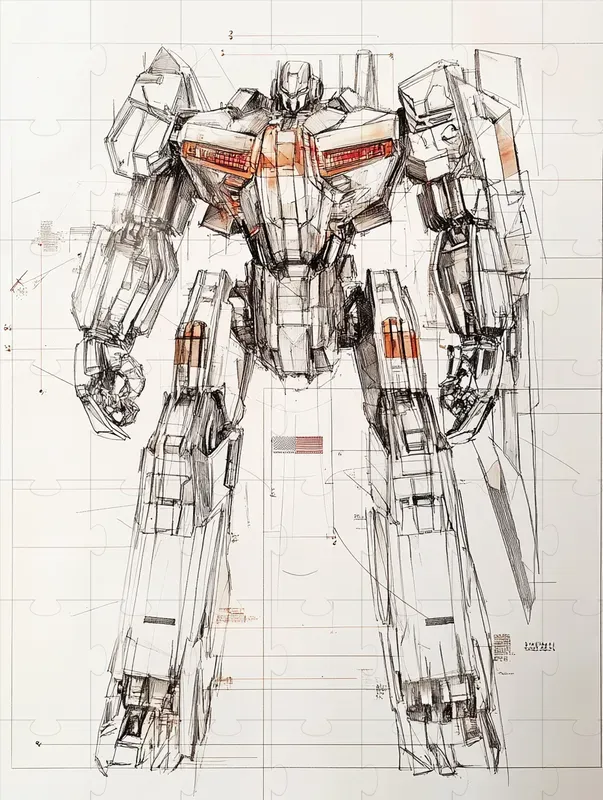 Mech Line Drawing Schematic