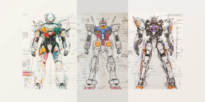 Mech Line Drawing Schematic generated by undefined