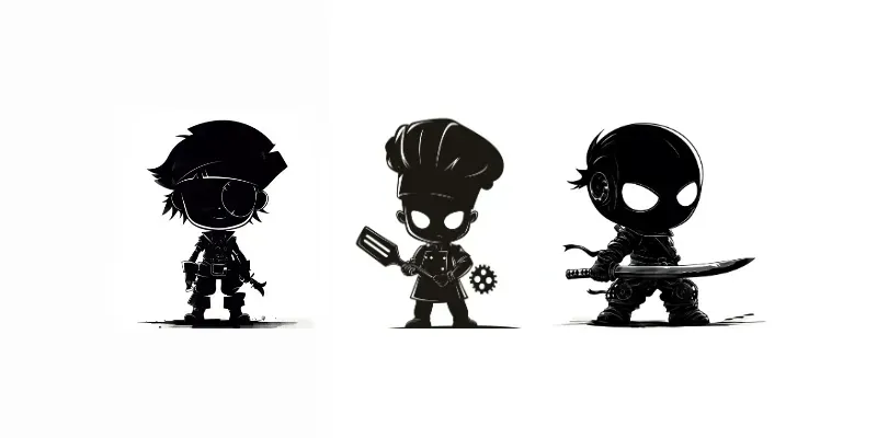 Chibi Noir Silhouette Art generated by undefined
