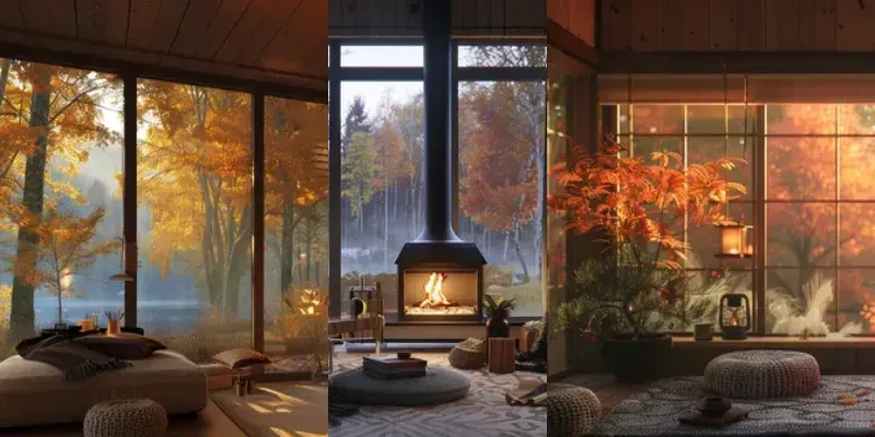 Autumn Winter Cozy Cabins generated by undefined