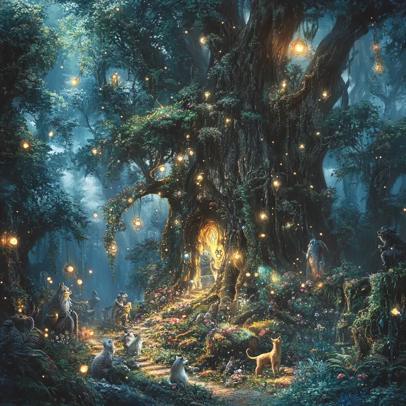 The Magic Forest Fabulous Creatures Midjourney Prompt | PromptBase