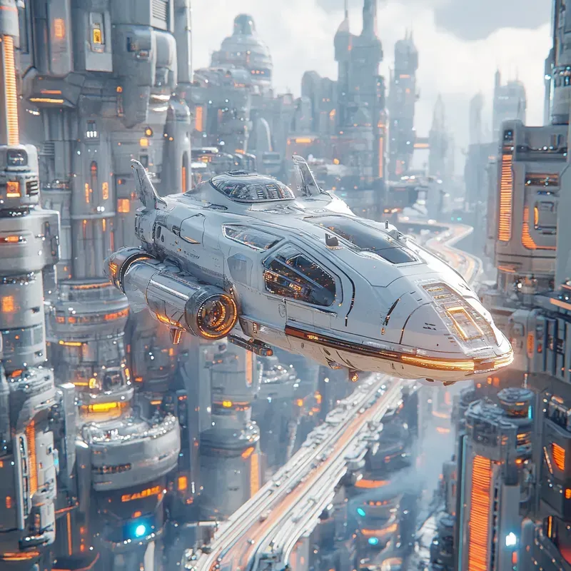 3D Futuristic Metropolis Neon Skylines