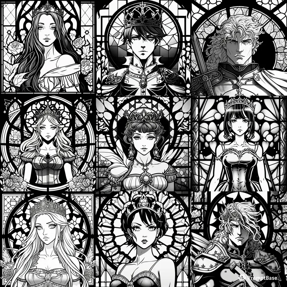 Manga Queens And Kings Coloring Book