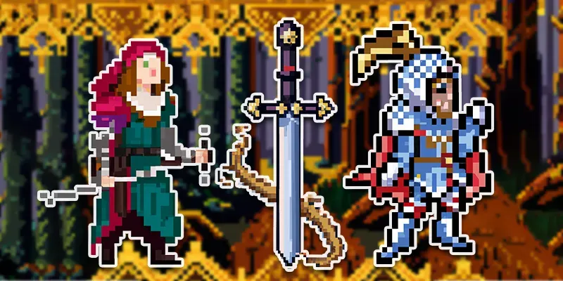Pixelated Weapon, Object, and Characters generated by undefined