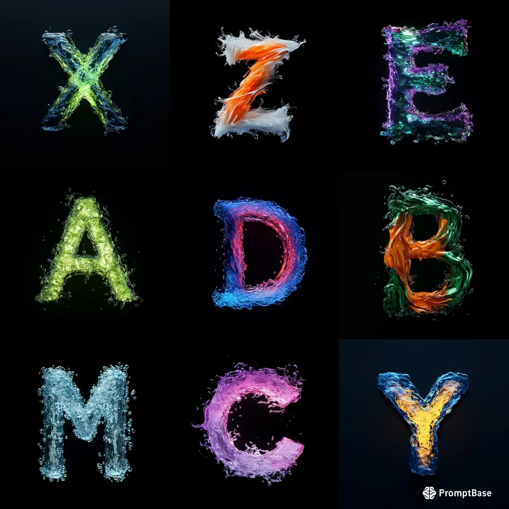 Underwater 3D Liquid Typographies