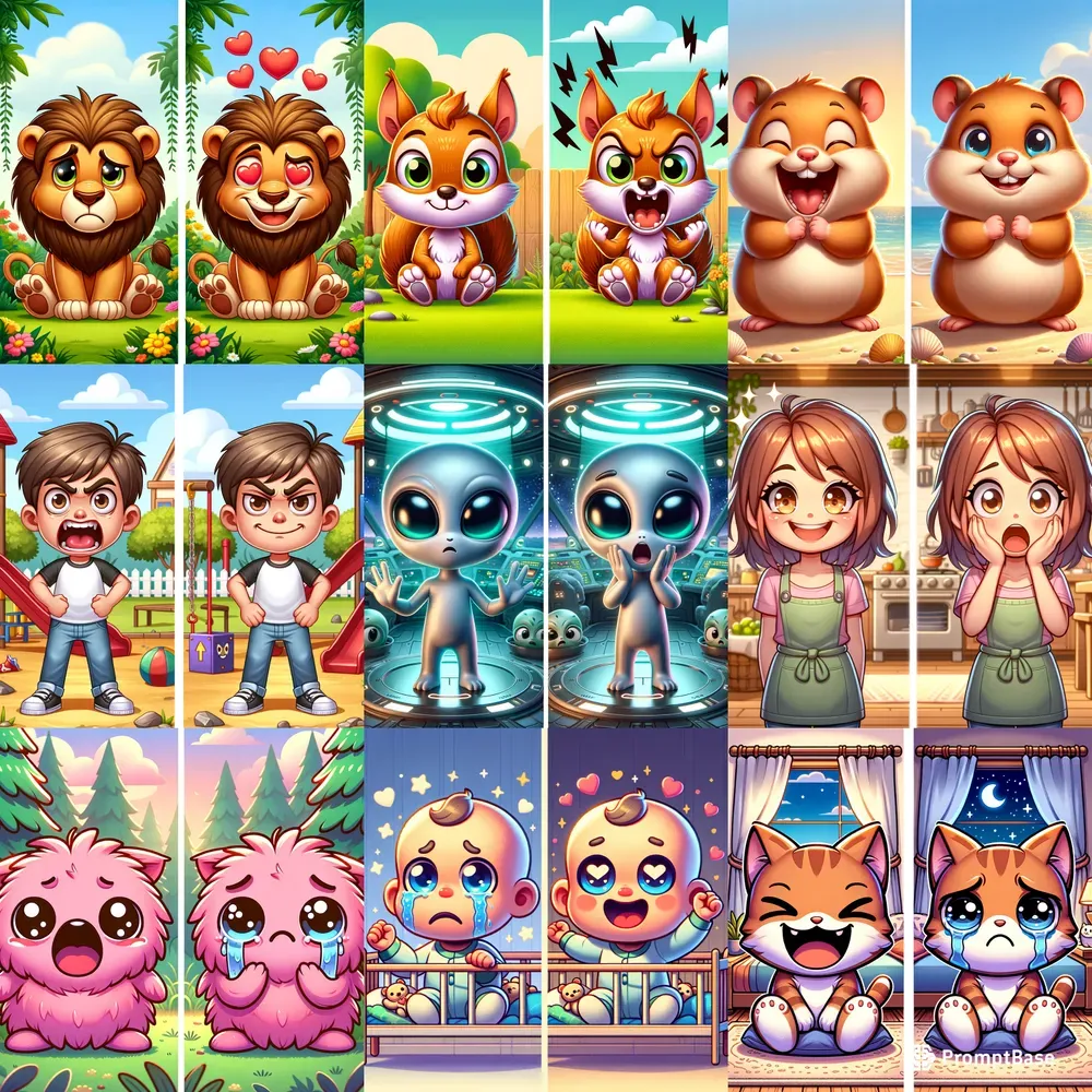 Double Variations Of Cartoon Characters