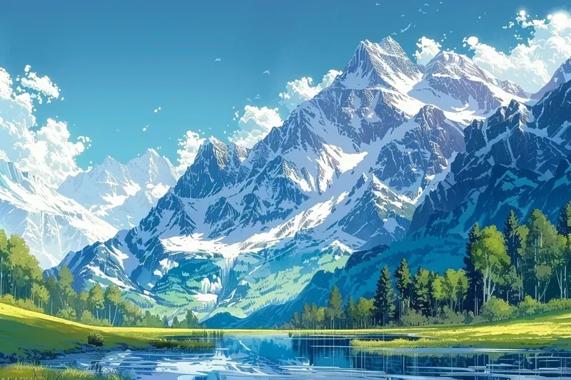 Manga Style Scenic Landscapes
