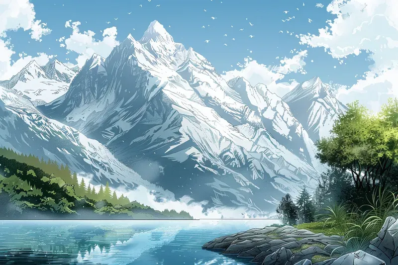 Manga Style Scenic Landscapes