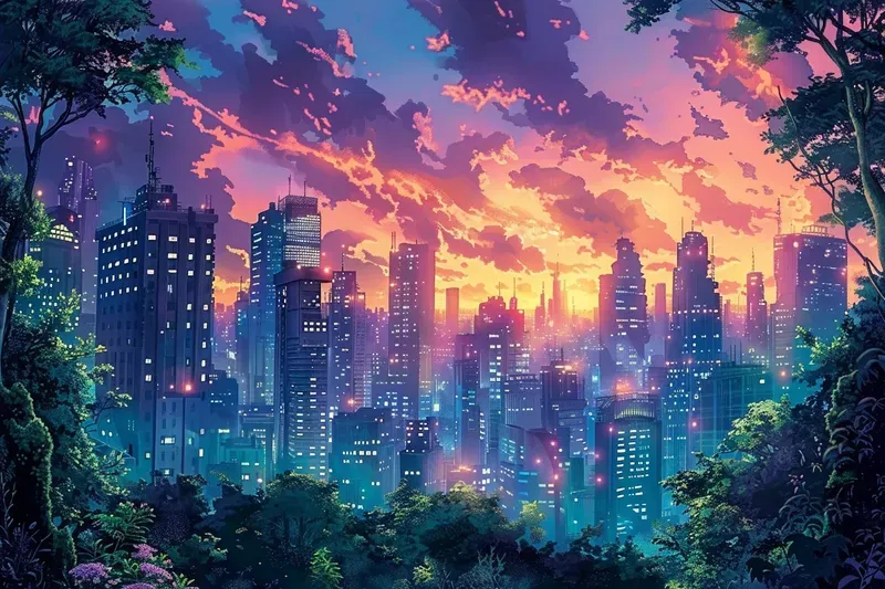 Manga Style Scenic Landscapes