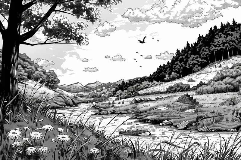 Manga Style Scenic Landscapes