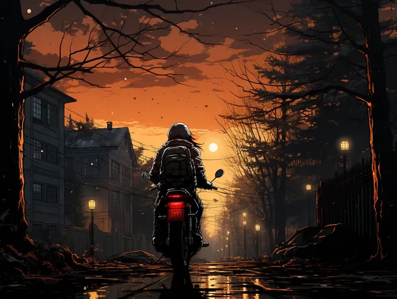 Rainy Night Vehicle Reflections