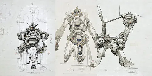 Mecha Blueprint generated by midjourney