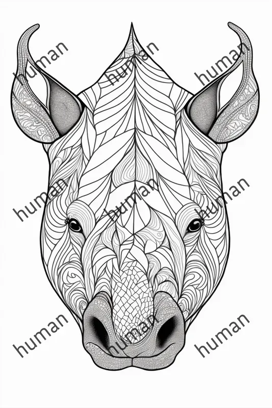 Coloring Book Animal Head Mandalas