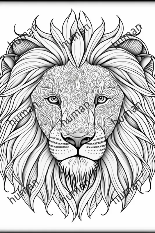 Coloring Book Animal Head Mandalas