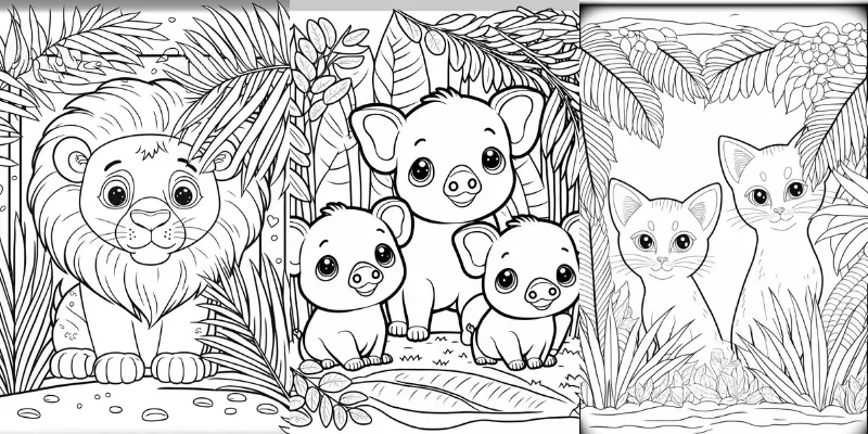 Animal Coloring Book For Kids generated by undefined