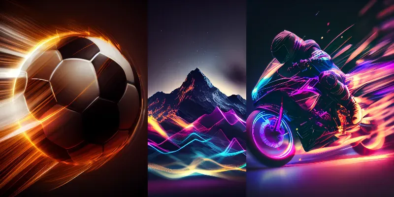 Neon Photographs With Motion Blur Effects generated by undefined
