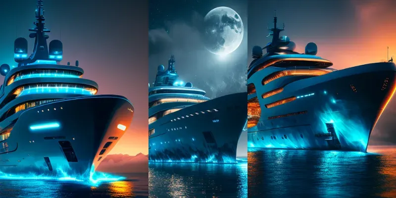 Futuristic Mega Yachts generated by undefined