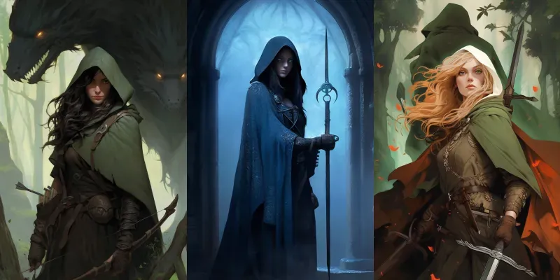 Female Ranger Book Cover Character Cards generated by undefined