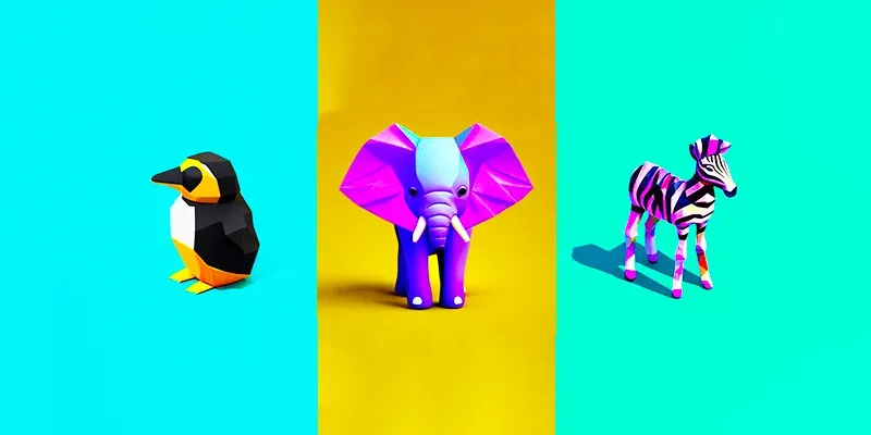 Cute Low Poly Animals generated by undefined
