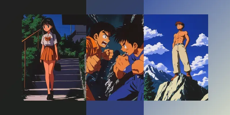 Vintage 80s Anime Cartoon Screengrabs generated by undefined