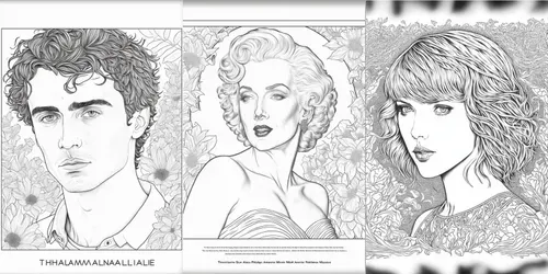 Celeb Adult Coloring Pages generated by midjourney