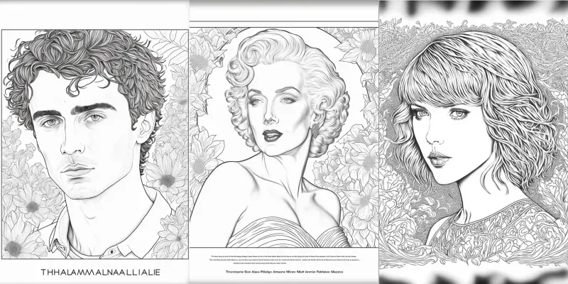 Celeb Adult Coloring Pages generated by undefined