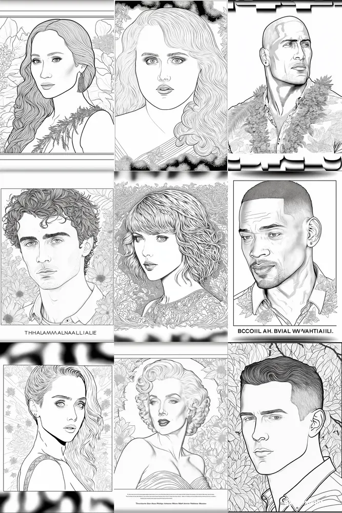 Celeb Adult Coloring Pages