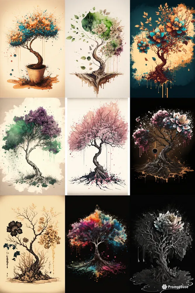 Coffee Stain Tree Art