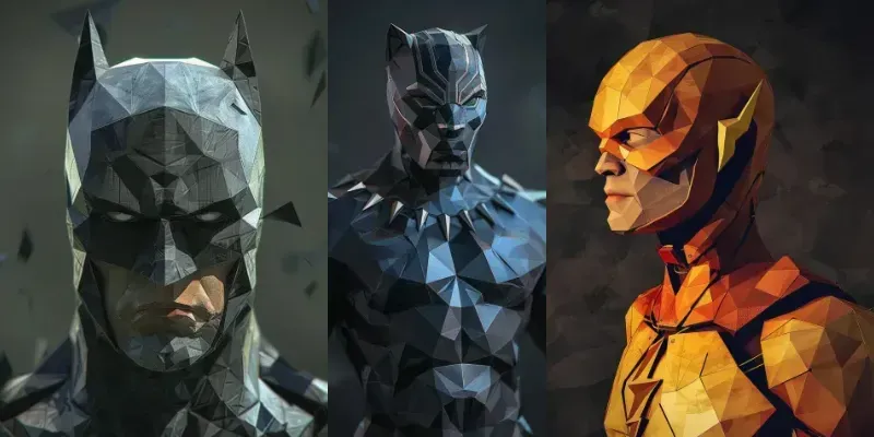 Origami Inspired Low Poly Sculptures generated by undefined