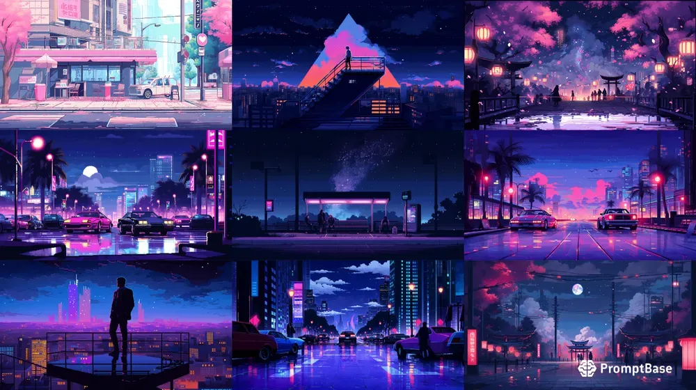 Pixel Art Lofi Backgrounds