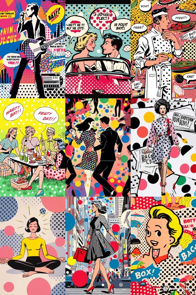 Bold Vibrant Pop Art Scenes