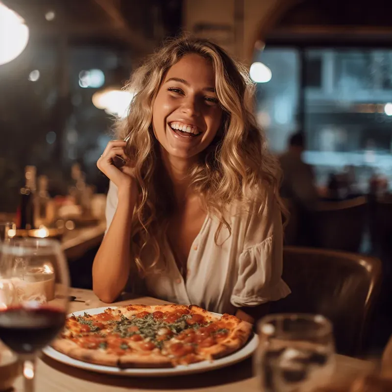 Happy People At Restaurant