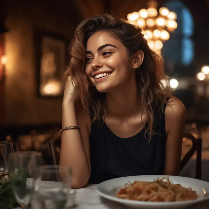 Happy People At Restaurant