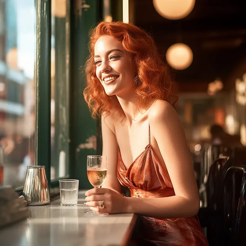 Happy People At Restaurant