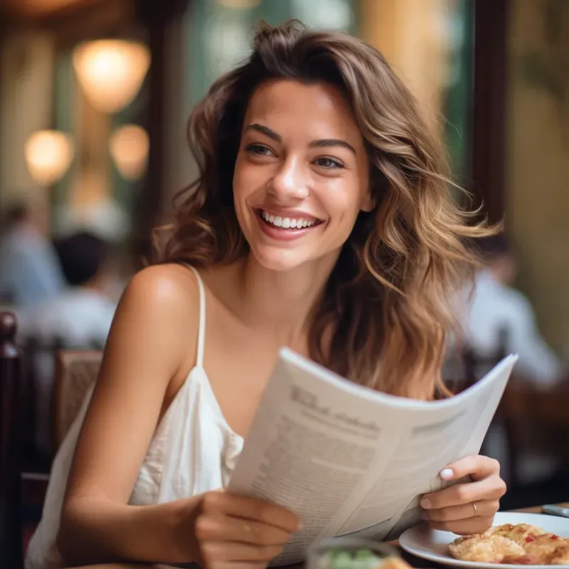 Happy People At Restaurant