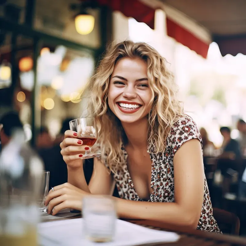 Happy People At Restaurant