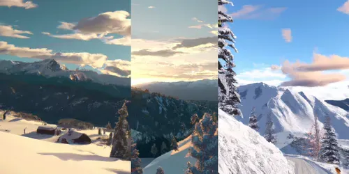 Snow Mountain Landscapes generated by dalle
