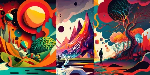 Wonderful Colorful Landscapes generated by midjourney