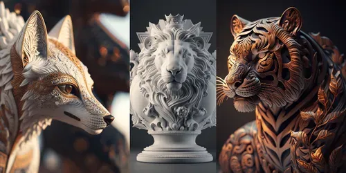 Ceramic Animal Avatars generated by midjourney