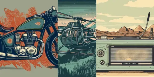Vintage Adventure Post Cards generated by midjourney