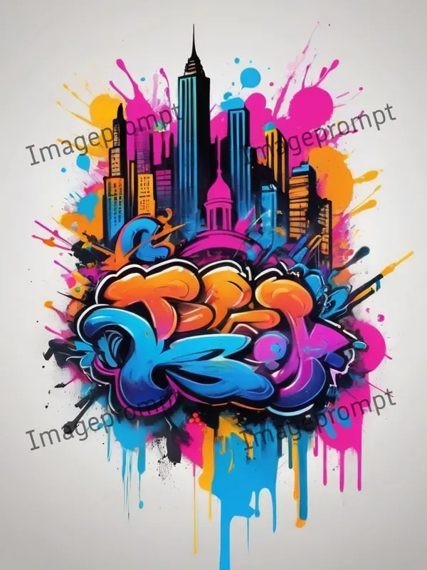 Dynamic Urban Graffiti Art For Tshirts