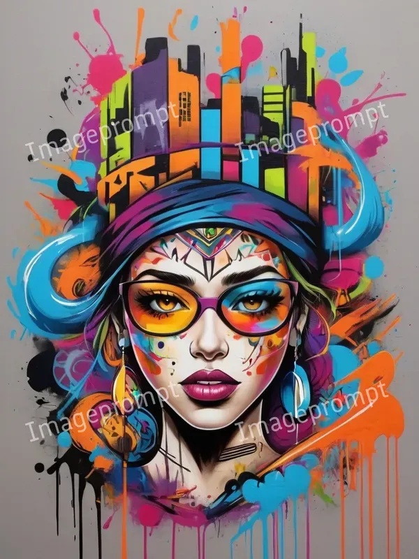 Dynamic Urban Graffiti Art For Tshirts