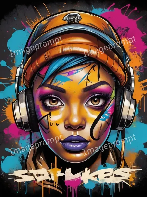 Dynamic Urban Graffiti Art For Tshirts