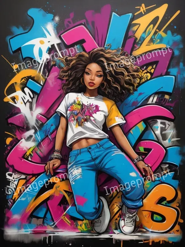 Dynamic Urban Graffiti Art For Tshirts
