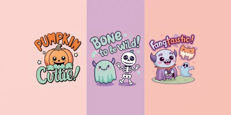 Adorable Kawaii Halloween Monsters generated by undefined